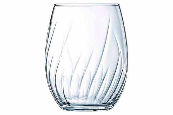 CRISTAL D'ARQUES GLASS SWIRLY GOBELET FH 36CL