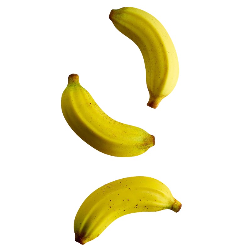 PAVONI - TROMPE L'OEIL MOULD 400 x 300 MM - BANANA - 120 x 58 MM H 35 MM 100 ML - 12 CAVITIES