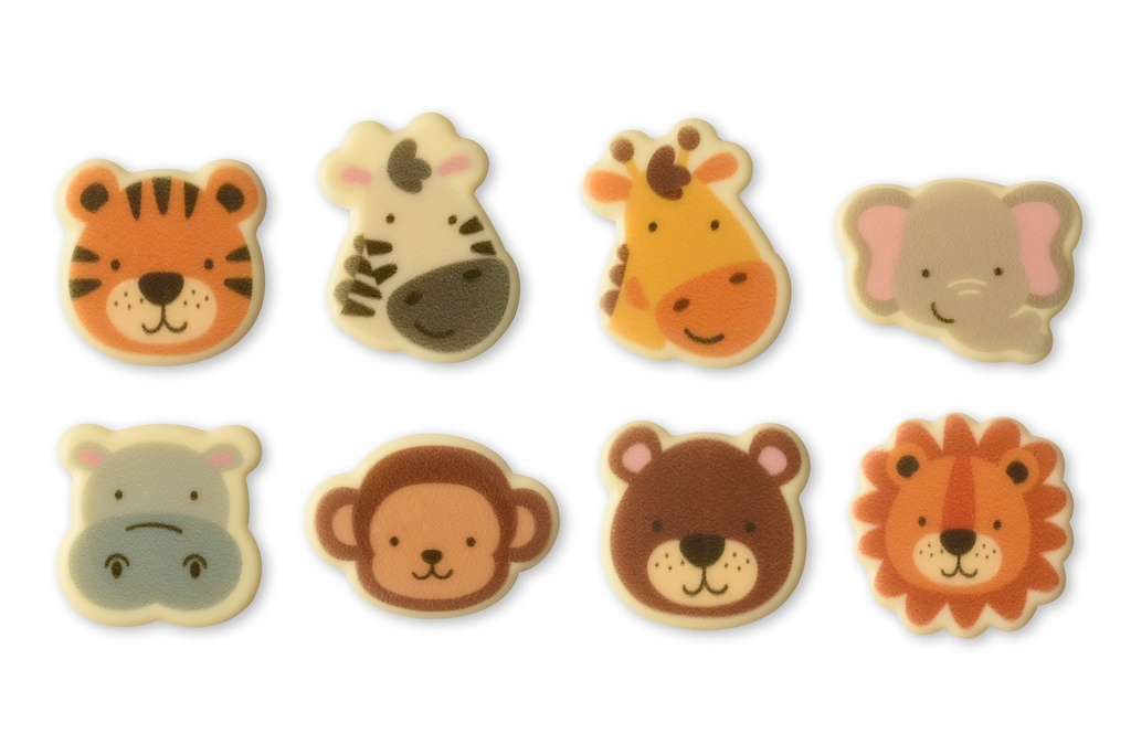 DIERENASSORTIMENT PLAATJES 8 ASSORTIMENTEN - WITTE CHOCOLADE - 96STUKS