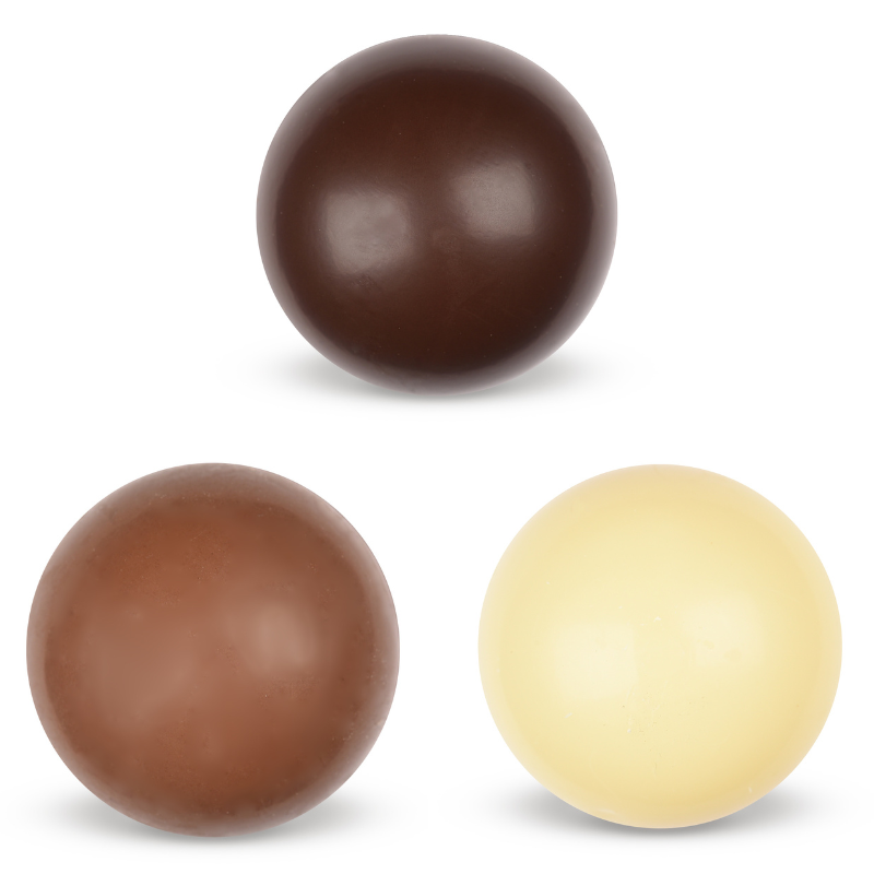 ASSORTIMENT DE SPHERES DIAM. 2,8CM CHOCOLAT BLANC-LAIT-NOIR 96PCS