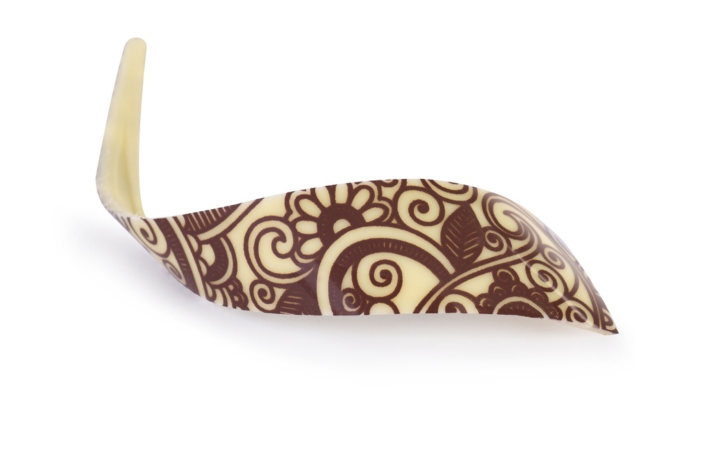 CROLLE BLOEMMOTIEVEN BRUINE LIJNEN - WITTE CHOCOLADE - 9CM - 76STUKS
