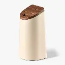 ARCOS - UNIVERSAL OVAL KNIFE BLOCK - WHITE AND ACACIA WOOD - 11.25 X 13.15CM - H 24.9CM