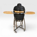 BARBECUE FUJI KAMADO NOIR EN CÉRAMIQUE 121 X 65,5CM HT 108CM - GRILLE Ø38,5CM