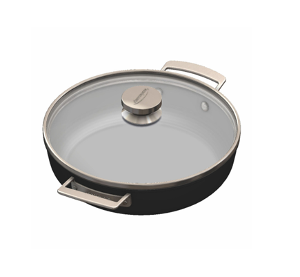 DEMEYERE - ALU PLUS 3 CERAFORCE 28CM SAUTÉ PAN WITH 2 HANDLES AND GLASS LID