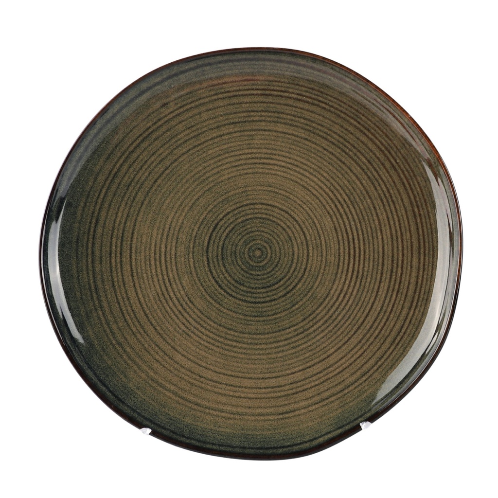 MAXIME PRO - ASSIETTE PLATE EN GRÈS RÉACTIF MIEL Ø27CM
