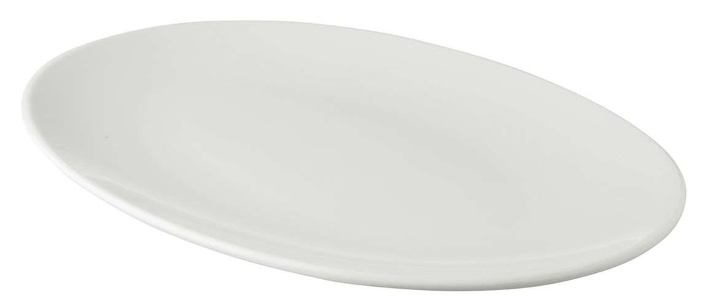 MAXIME PRO - ASSIETTE OVALE EN PORCELAINE BLANCHE 35 X 24,5CM