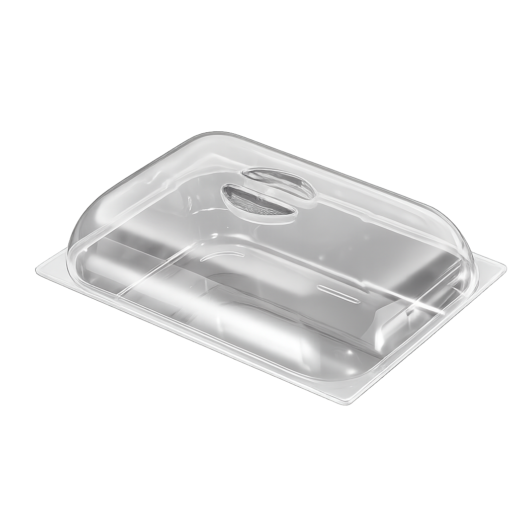 COUVERCLE TRANSPARENT "SAN" BACS A GLACE - 360x250MM