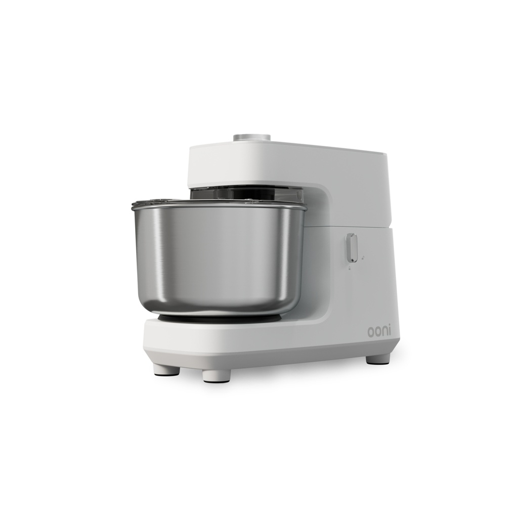 OONI - HALO CORE BLANC - ROBOT PÉTRIN À SPIRALE 300 W - CUVE 4,5 L - 41,1 × 22,5 CM - HT 31,2 CM - CONTIENT CROCHET - FOUET DOUBLE - FOUET AVEC BORD EN SILICONE