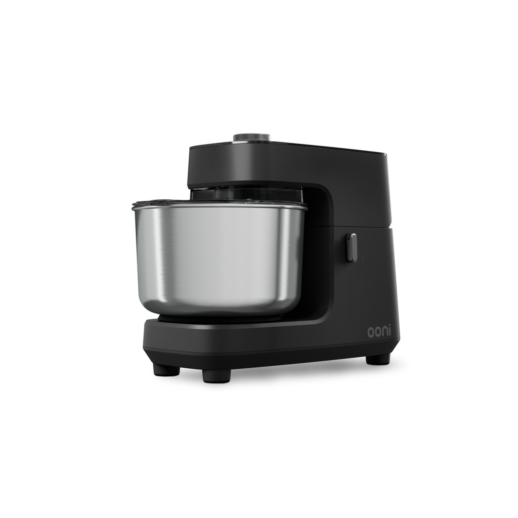 OONI - HALO CORE NOIR - ROBOT PÉTRIN À SPIRALE 300 W - CUVE 4,5 L - 41,1 × 22,5 CM - HT 31,2 CM - CONTIENT CROCHET - FOUET DOUBLE - FOUET AVEC BORD EN SILICONE