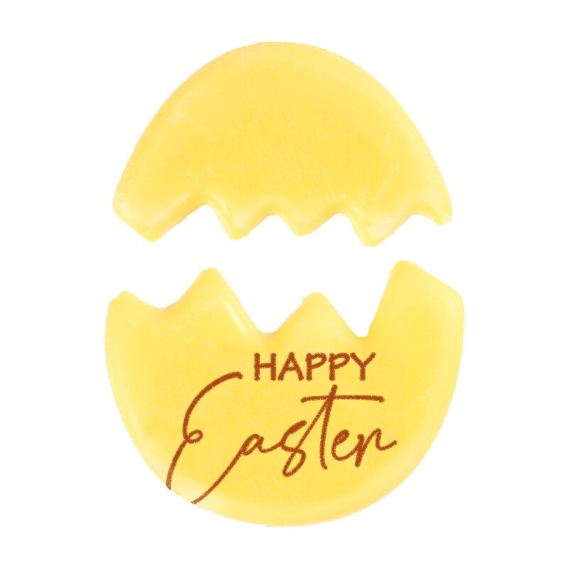 *FF* 2069194 OEUF CASSÉ HAPPY EASTER 4,5X3,5 CM 100PCS ***S/CDE***