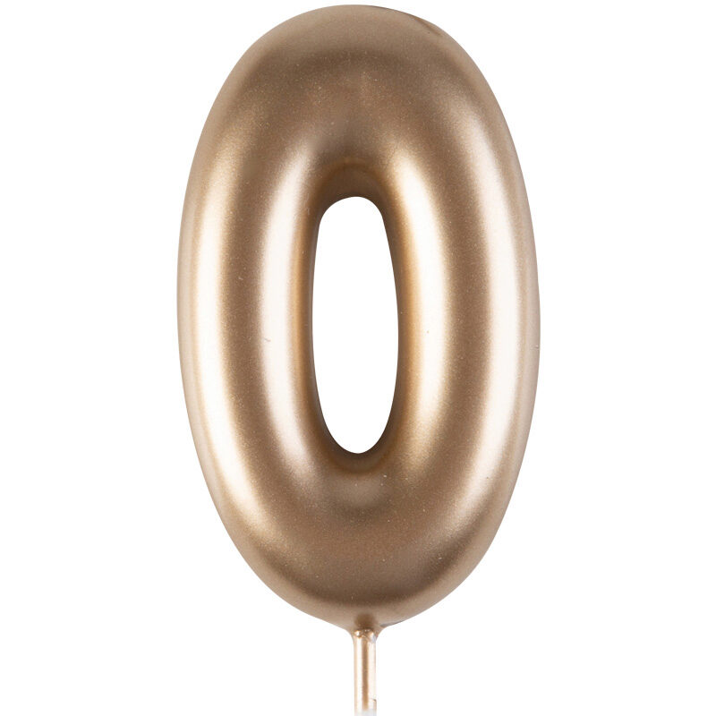 1023840 KAARS GOUD NUMMER "0" 4CM 12 STUKS**S/CDE**