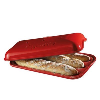 EMILE HENRY RED BAGUETTE MOLD 39.5X23CM 13.7L