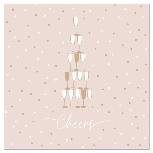 ARTEBENE SERVIETTE 33X33CM CHEERS NUDE PAQUET DE 20PCES
