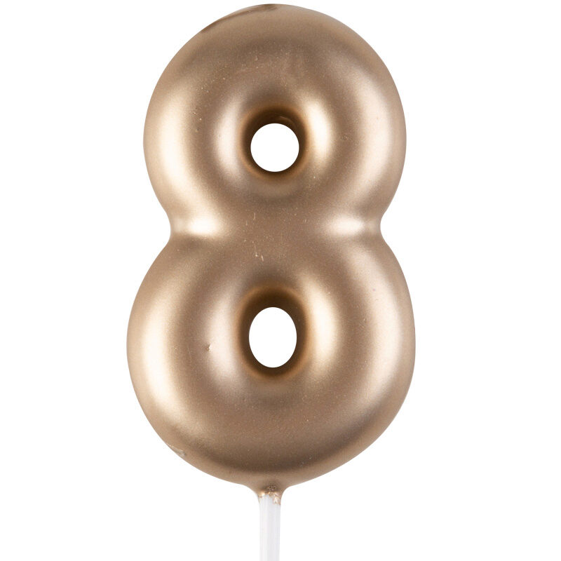 1023848 BOUGIE CHIFFRE OR "8" 4CM 12 PCES***S/CD***
