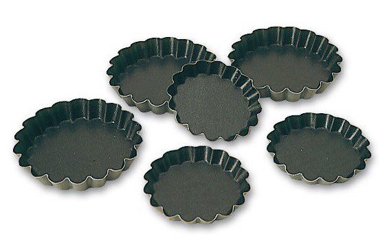 MATFER 12 TARTELETTES RONDES CANNELEES D.10XH1.8CM EXOPAN
