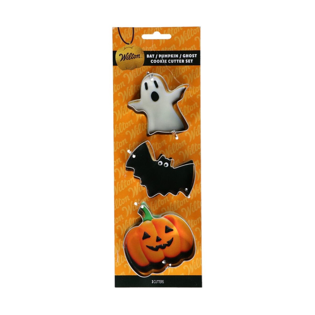 WILTON - SET DE 3 EMPORTE-PIÈCES À BISCUITS HALLOWEEN - FANTÔME/CHAUVE-SOURIS/CITROUILLE