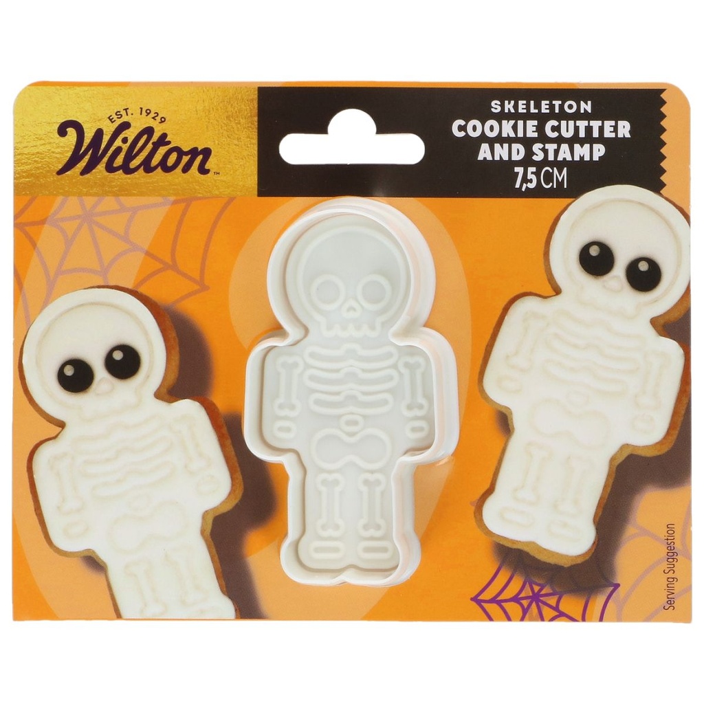 WILTON - SKELETON COOKIE CUTTER WITH EJECTOR - 7.5CM