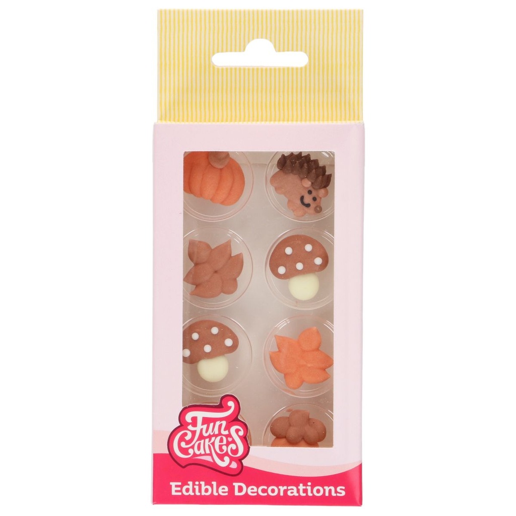 FUNCAKES - DÉCORATIONS EN SUCRE - AUTOMNE - Ø 2 CM - 8 PCS