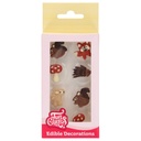 FUNCAKES - CHOCOLATE DECORATIONS - FOREST ANIMALS - Ø3.5CM - 8PCS