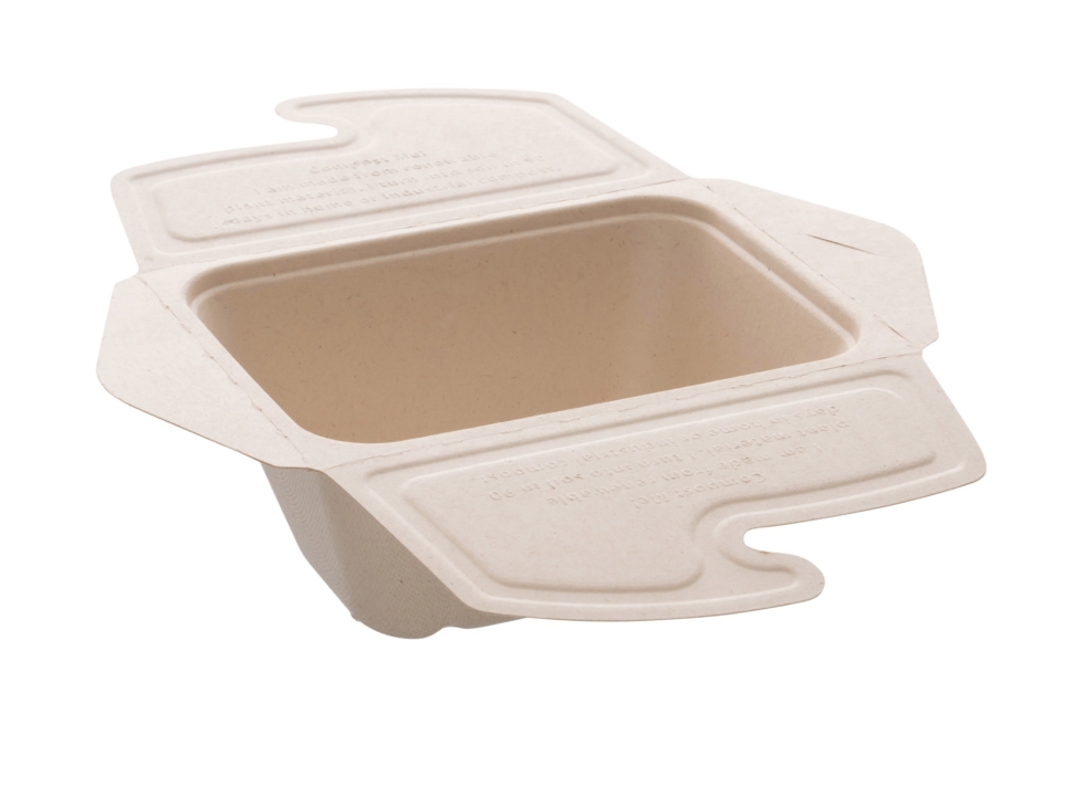 BOÎTE CARRÉE REFERMABLE EN PULPE - 210 x 210 MM - HT 43 MM - 1350 ML - 50 PCS