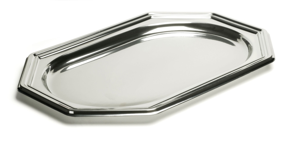 ACHTHOEKIG PLASTIC DIENBLAD - ZILVER - 55 × 38 CM - 5 STUKS