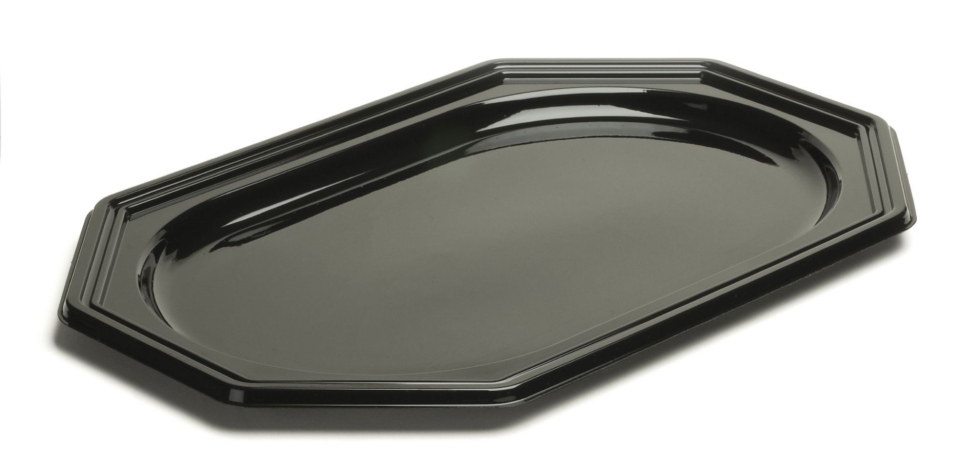 ACHTHOEKIG PLASTIC DIENBLAD - ZWART - 27 × 19 CM - 5 STUKS