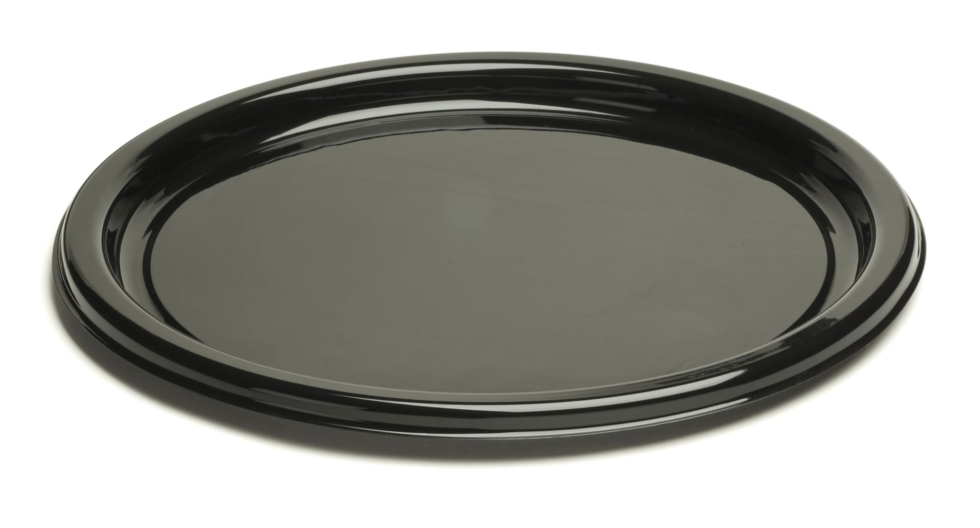 PLATEAU ROND EN PLASTIQUE - NOIR - Ø 40 CM - 10 PCS