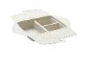 VIERKANT HERSLUITBAAR PULPBAKJE MET 3 VAKKEN - 210 × 210 MM - HOOGTE 43 MM - 500 + 200 + 200 ML - 50 STUKS