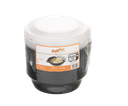 FASTPAC - ROUND BLACK PLASTIC TRAY WITH TRANSPARENT LID - Ø 20 CM - HEIGHT 55 MM - 1000 ML - 15 PCS