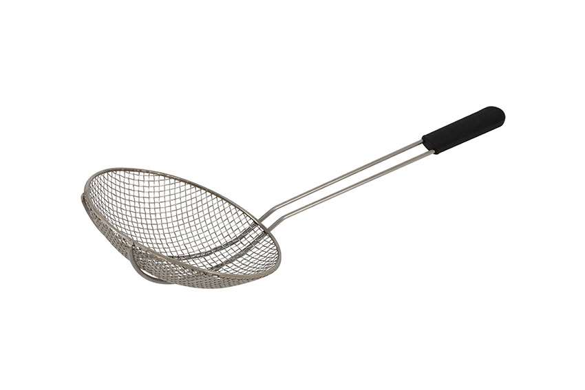 ECUMOIRE PELLE A FRITES INOX Ø24CM-MANCHE NOIR