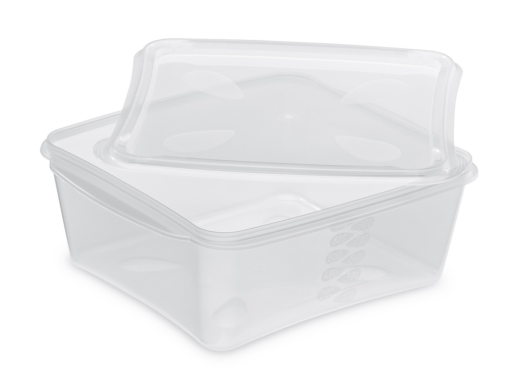 PRESTIPACK - RECHTHOEKIG TRANSPARANT BEWAARBAKJE MET DEKSEL - GESCHIKT VOOR DE MAGNETRON - 175 × 159 MM - HOOGTE 63 MM - 1000 ML - 30 STUKS