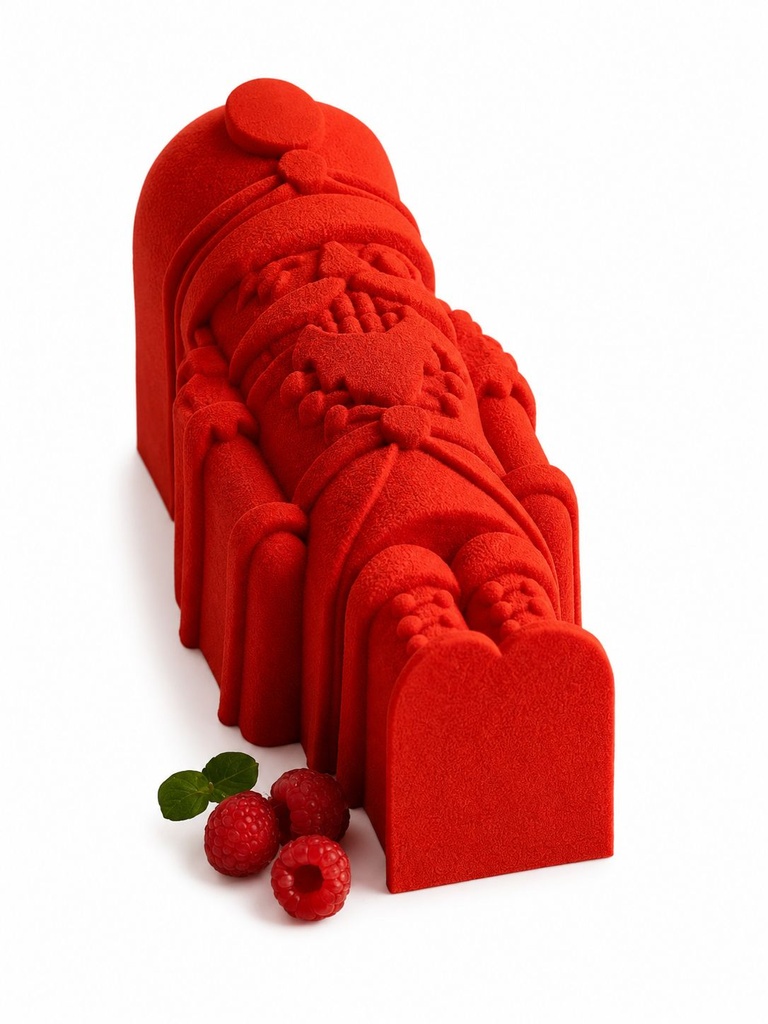 ❄️BRUYERRE BUCHE TROMPE L'OEIL CASSE-NOISETTE FRAMBOISE 6 PARTS 8 X 620G **S/CDE**