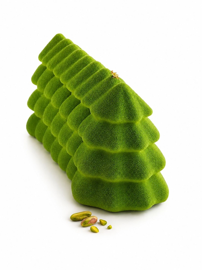 ❄️BRUYERRE BUCHE TROMPE L'OEIL FORET DE SAPINS PISTACHE 6 PARTS 8 X 690G **S/CDE**