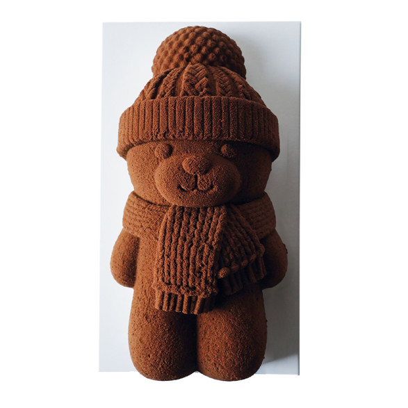 DECO RELIEF - MOULE SILICONE TROMPE L'OEIL - OURSON XXL - 22 x 11CM HT 8CM 830ML