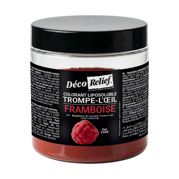 LIPOSOLUBLE FOOD COLORING FOR TROMPE-L'OEIL - RASPBERRY - 100 G