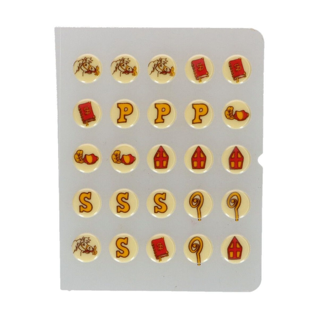 FUNCAKES - DÉCORS SAINT-NICOLAS EN CHOCOLAT BLANC Ø 2CM 25PCS