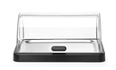 HENDI - UNIQ BLACK REFRIGERATED COUNTER DISPLAY CASE WITH SLIDING LID - 46 × 35.5 CM - HEIGHT 22 CM
