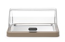 HENDI - UNIQ VITRINE DE COMPTOIR RÉFRIGÉRANTE BEIGE AVEC COUVERCLE COULISSANT - 46 x 35,5 CM HT 22 CM