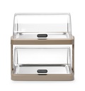 HENDI - UNIQ DOUBLE BEIGE REFRIGERATED COUNTER DISPLAY CASE WITH SLIDING LID - 48 × 35.5 CM - HEIGHT 48 CM