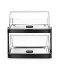 HENDI - UNIQ DOUBLE BLACK REFRIGERATED COUNTER DISPLAY CASE WITH SLIDING LID - 48 × 35.5 CM - HEIGHT 48 CM
