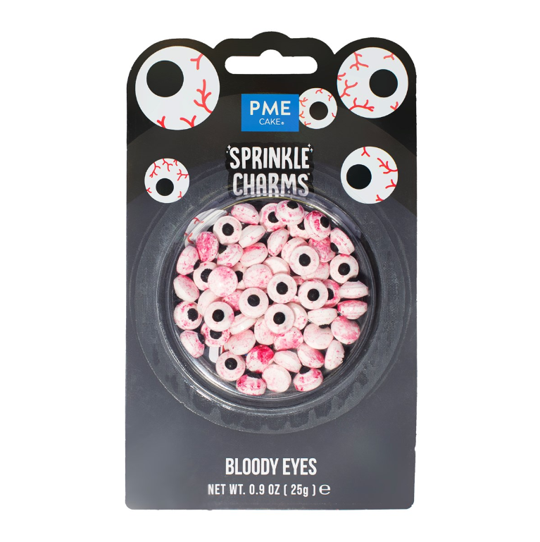 PME - MIX DÉCORS EN SUCRE YEUX SANGLANTS - 25 GRS