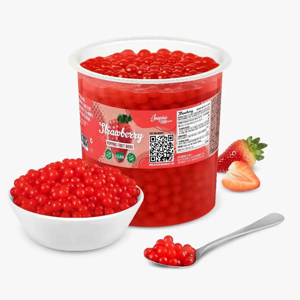 NOSTEA - FRUITPARELS MET AARDbeiENSMAAK VOOR BUBBLE TEA - 3,2KG