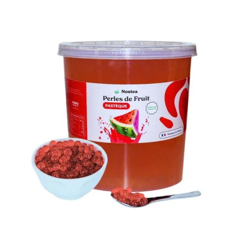 NOSTEA - WATERMELON FLAVOUR FRUIT PEARLS FOR BUBBLE TEA - 3.2 KG