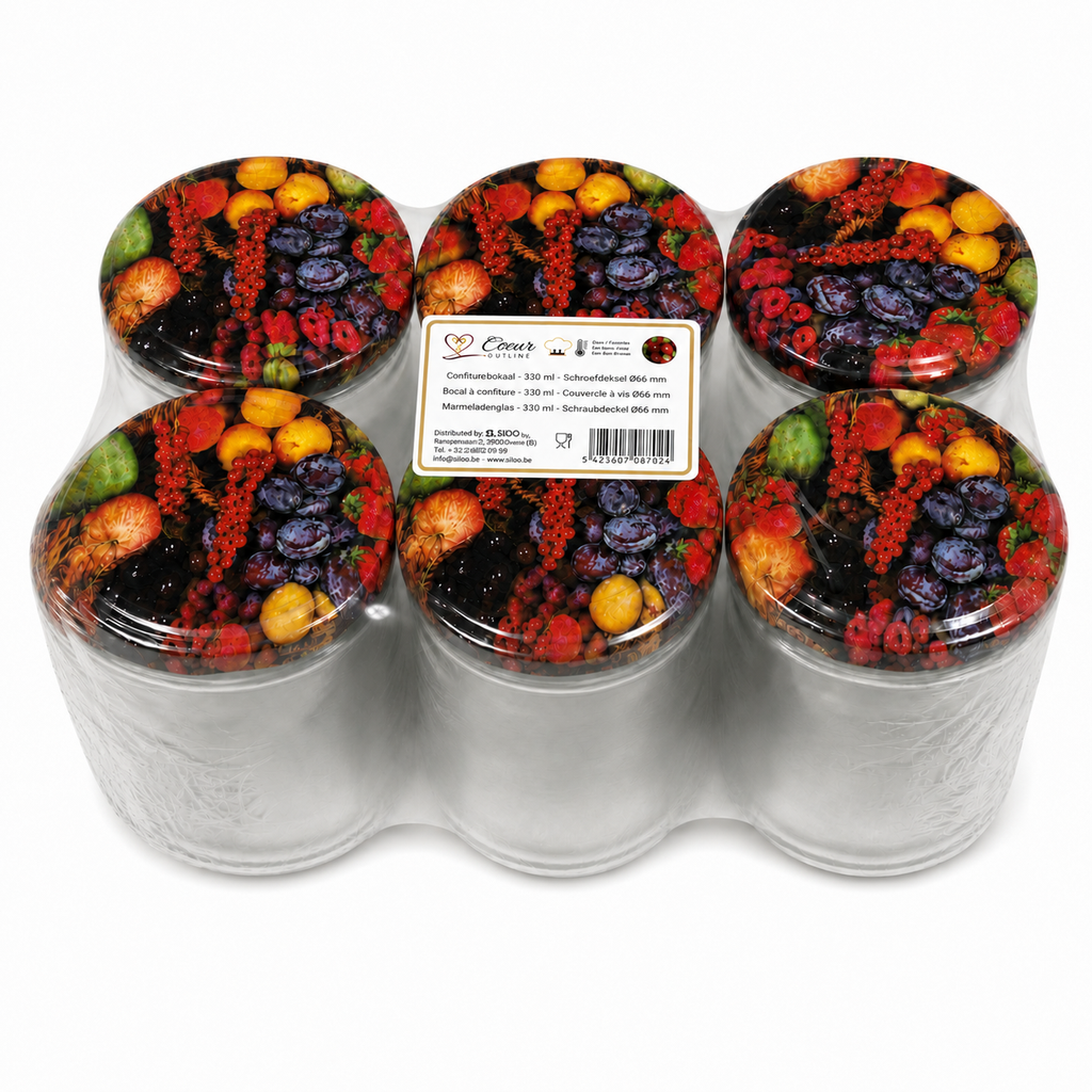 WECK - BOCAUX À CONFITURE COUVERCLE FRUITS - 330 ML 6 PCS