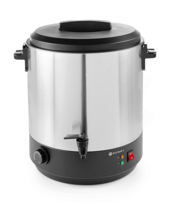 HENDI STAINLESS STEEL MULLED WINE CASSEROLE 25L + THERMOSTAT