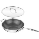 ZWILLING - PEAK CERAFORCE HYCOAT WOK AVEC POIGNÉE + COUVERCLE EN VERRE Ø 30CM