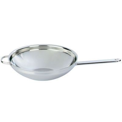 DEMEYERE APOLLO 7 STAINLESS STEEL WOK 36CM 8.5L-1 P+COUNTER FLAT BOTTOM