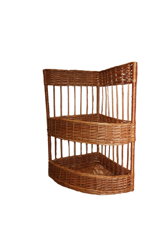 WICKER BASKET WITH CORNER ROD 40X40XH70CM