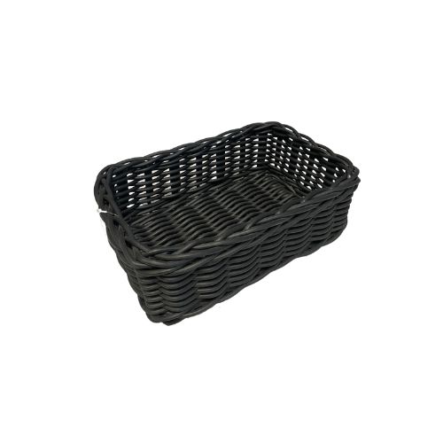 RECTANGULAR BLACK COMPOSITE BASKET 30*20*10 CM