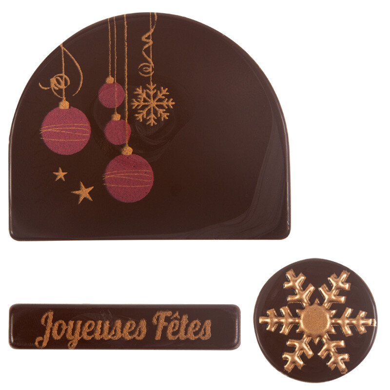 15704 CHOCOLADE DECORATIESET 1 BLOKBAL